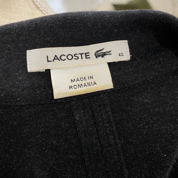 Zipper Front Lacoste Dress Midi Charcoal Fit and Flare - Picture 7 of 7